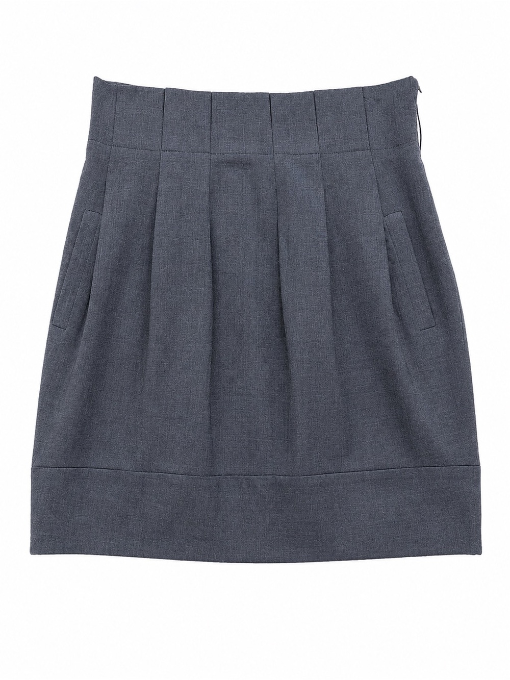 BCBGMaxAzria Slate Gray Pleated Mini Skirt
